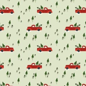 Christmas Red truck| trees 