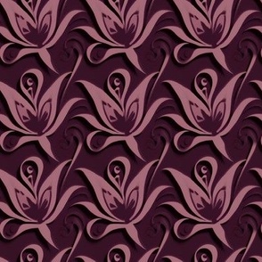 Small Embossed Purple Lilies