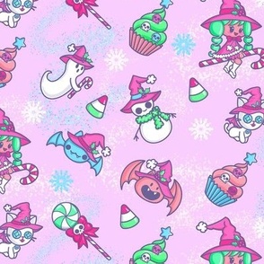 Pastel Goth Christmas Witch Pink Christmas Gothic Witchy Magical 