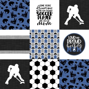Hockey//Soccer Mom - Wholecloth Cheater Quilt