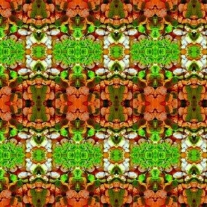 Scaly Dragon Skin Lattice (#5) of Vibrant Coral and Green