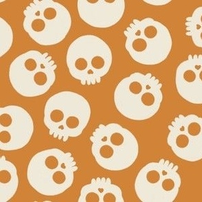 Cute Skulls - Dark Orange
