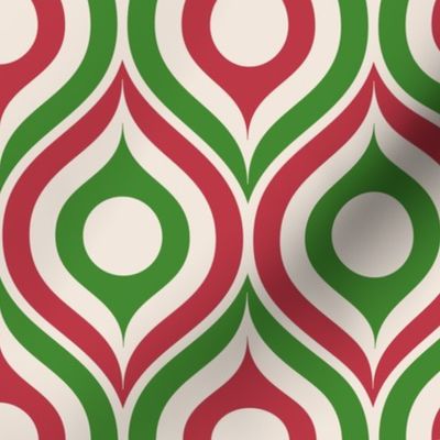 Ogee circles ovals kelly green red cream