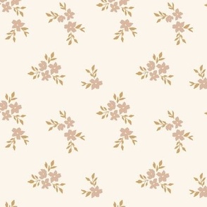 Sweetheart floral pink and mustard 4x4