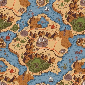 Fantasy Map in Colour, large