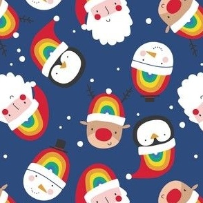 navy rainbow christmas