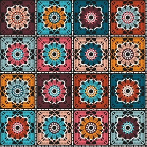 crochet flowers colorful