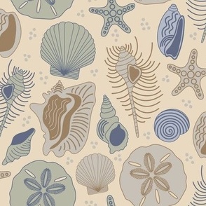 Seaside Holiday - She Sells Seashells - Muted Neutral Colors