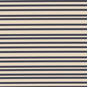 Seaside Holiday - Nautical Stripes - Navy Blue + Tan