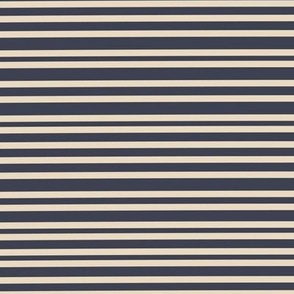 Seaside Holiday - Nautical Stripes - Navy Blue + Tan