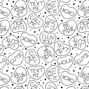 bw candy hearts wallpaper