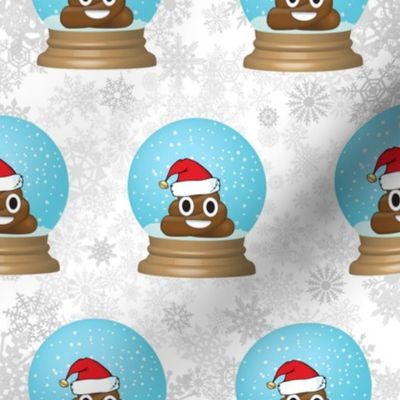 Snowglobe Santa Christmas Poop Emoji