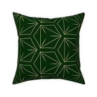 NEO DECO PENTAGON - GOLD ON GREEN, LARGE SCALE