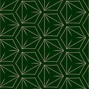 NEO DECO PENTAGON - GOLD ON GREEN, LARGE SCALE