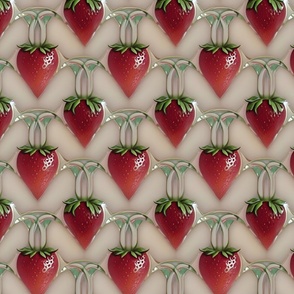Juicy Strawberries in Creamy Ivory