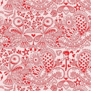 Rock n'roll paisley in RED