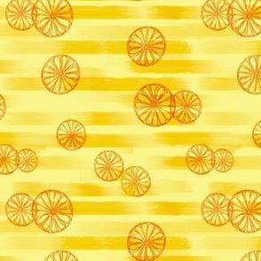 Citrus Doodle on painted stripes Dark