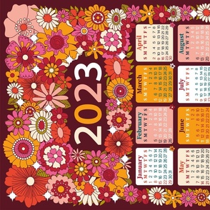 Floral 2023 Calendar Wall Hanging