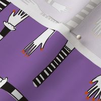 Spooky Hands n stripes on Purple