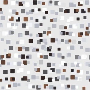 Grey and Brown Barkitecture Floating Vintage Squares Mosaic