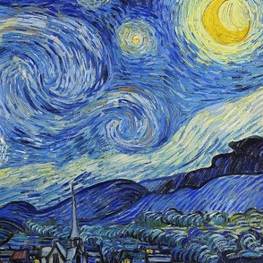 Half Yard Starry Night, Van Gogh Painting (36x27")  Baby Blanket, Rotated
