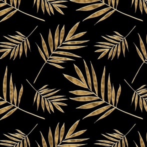 Gilded Palm Leaves in Gold and Black