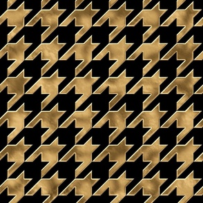 Gilded Classic Houndstooth in Gold and Black (Large Scale)