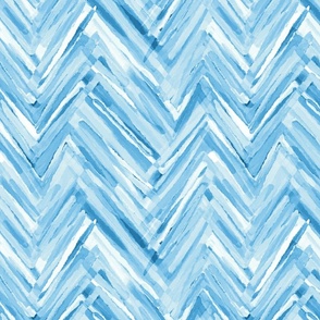 Baby Blue Hand Painted Watercolor Herringbone (Medium Scale)