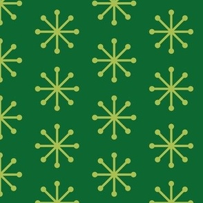 Retro Snowflakes Green | Lg.