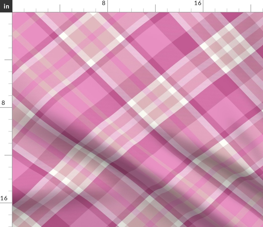 Nine Boxes Plaid in Baby Pink 45 degree
