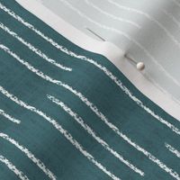 Fika Break- Chalky Stripes- Steel Teal- Vertical- Small Scale