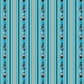 Blue Messy Quilt - Stripes - Hazel Wood, Bright Teal, Deep Teal, Light Smoke - d0c38f, dabd0, 034f5d, cfe6f4