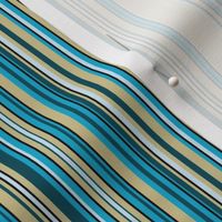 Blue Messy Quilt - Stripes - Deep Teal, Bright Teal, Light Smoke Blue, White, Black, Hazel Wood - 034f5d, cfe6f4, 0dabd0, d0c38f