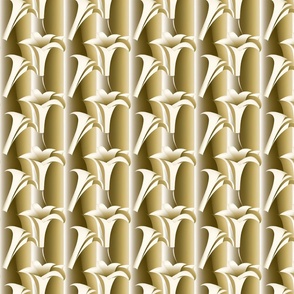 Ivory Deco Lilies on Ombre Stripes