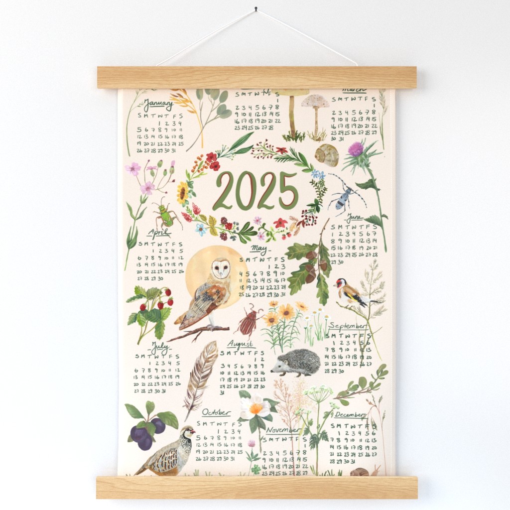 2024 Into The Woods Calendar Wall Hanging Spoonflower