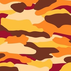 Modern Abstract Camouflage in Autumn Colour Palette 12in