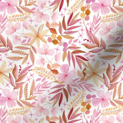 Sweet Pink Floral Watercolor Pattern