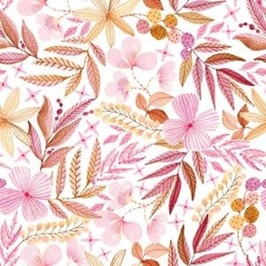 Sweet Pink Floral Watercolor Pattern