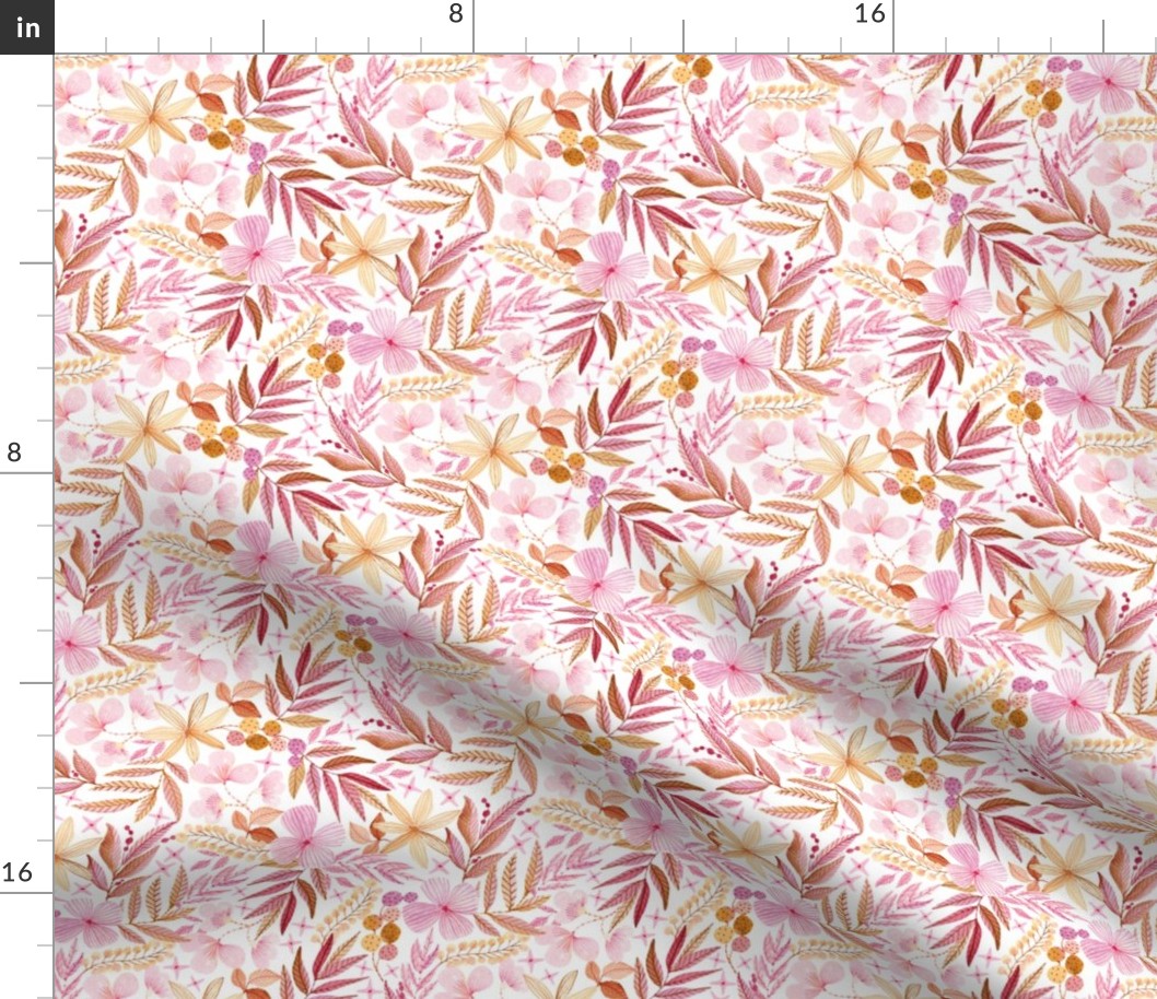 Sweet Pink Floral Watercolor Pattern