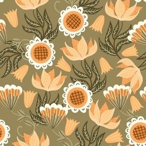 Fall Colors Floral Pattern 4