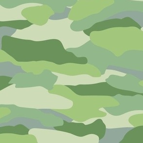 Monochrome Green Modern Abstract Camouflage 12in 