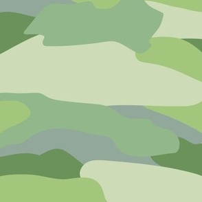 Green Monochrome Modern Abstract Camouflage 24in Large Scale