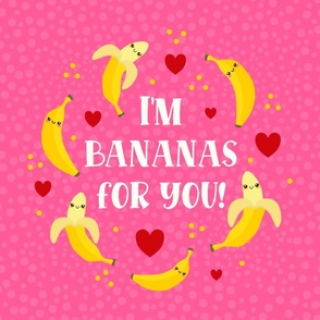 18x18 Panel I'm Bananas For You Kawaii Face Funny Fruits for DIY Lovey Throw Pillow or Cushion Cover
