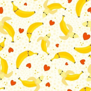 Large Scale Kawaii Happy Face Bananas