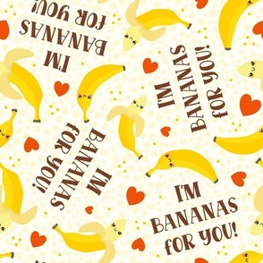  Large Scale I'm Bananas For You Kawaii Face Funny Fruits