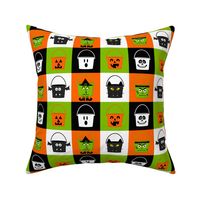 Halloween Candy pails in a bold check pattern - Medium format