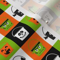Halloween Candy Pails in a bold check pattern - small format