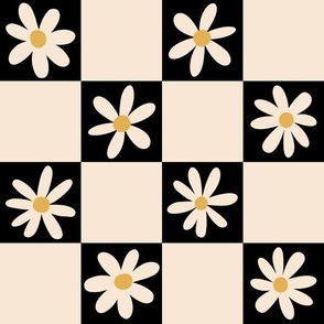 Daisy Checkerboard - Black & White - LARGE