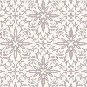 Boho Lace Tile - Off White and Gray