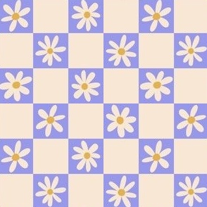 Daisy Checkerboard - Periwinkle - SMALL